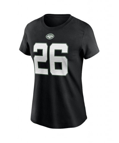 Women's Le'Veon Bell Black New York Jets Name and Number T-shirt Black $25.19 Tops