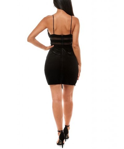 Juniors' Velvet Asymmetrical Dress Black $12.16 Dresses