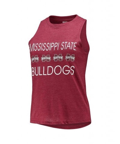 Women's Black Maroon Mississippi State Bulldogs Tank Top and Pants Sleep Set Black, Maroon $35.74 Pajama