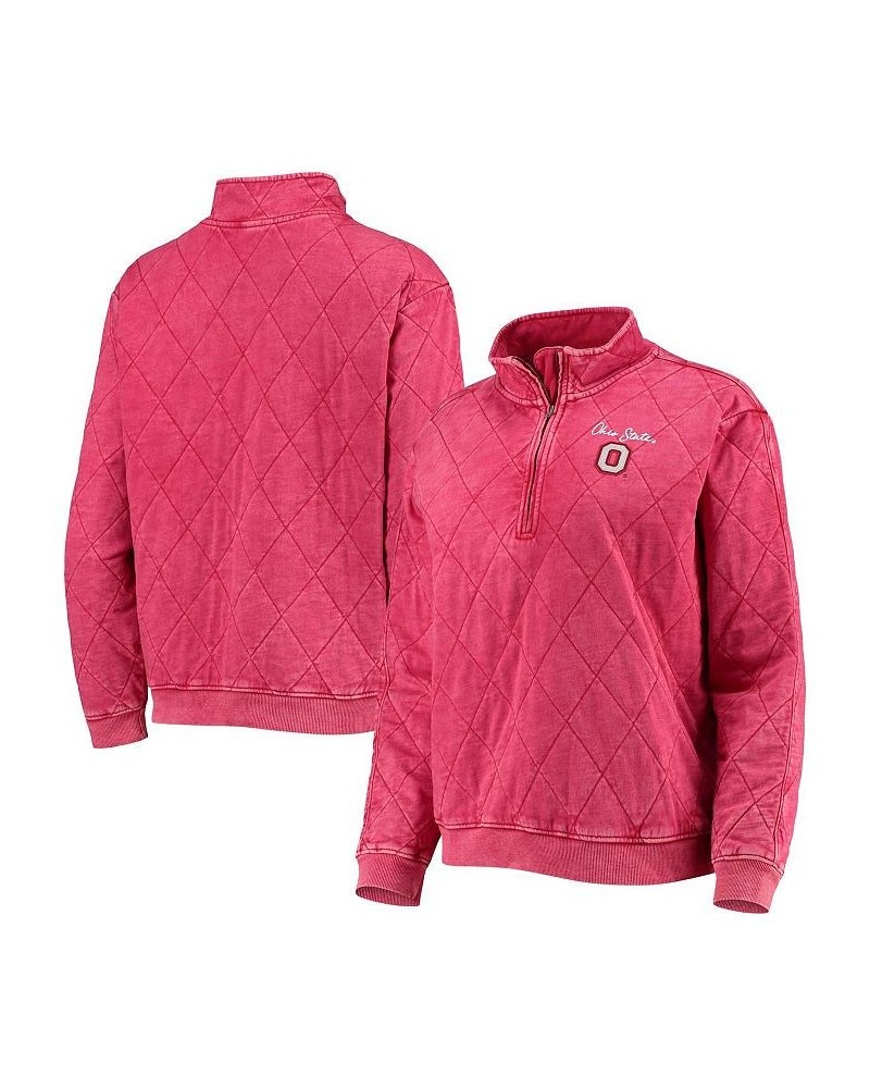 Women's Scarlet Ohio State Buckeyes Unstoppable Chic Quilted Quarter-Zip Jacket Scarlet $34.50 Jackets