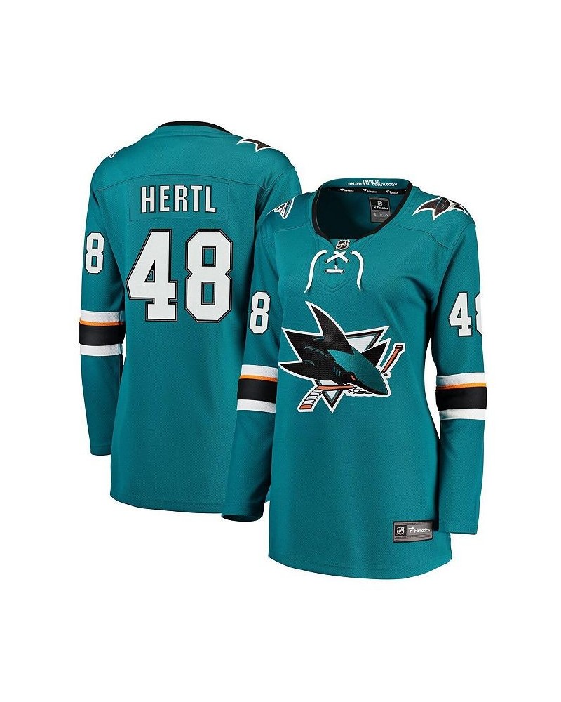 Women's Branded Tomas Hertl Teal San Jose Sharks Home Premier Breakaway Player Jersey Teal $59.40 Jersey