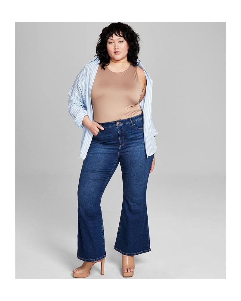 Plus Size High-Rise Flare-Leg Jeans Blue $15.18 Jeans