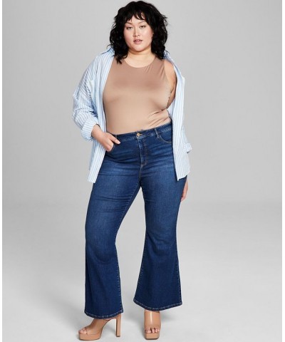 Plus Size High-Rise Flare-Leg Jeans Blue $15.18 Jeans