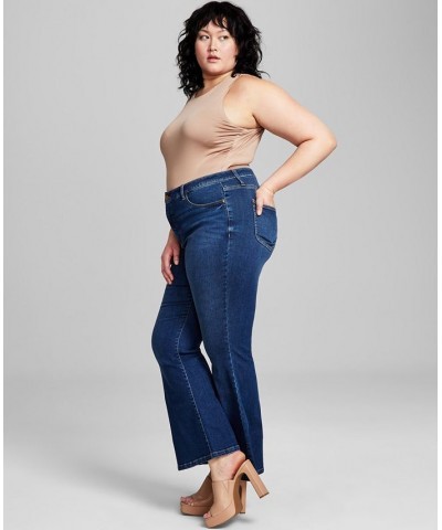 Plus Size High-Rise Flare-Leg Jeans Blue $15.18 Jeans