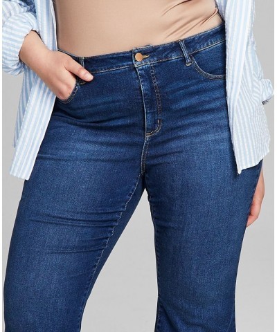 Plus Size High-Rise Flare-Leg Jeans Blue $15.18 Jeans