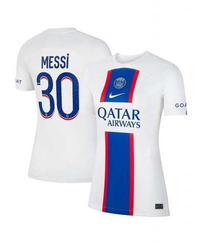 Women's Lionel Messi White Paris Saint-Germain 2022/23 Third Breathe Stadium Replica Player Jersey White $42.00 Jersey