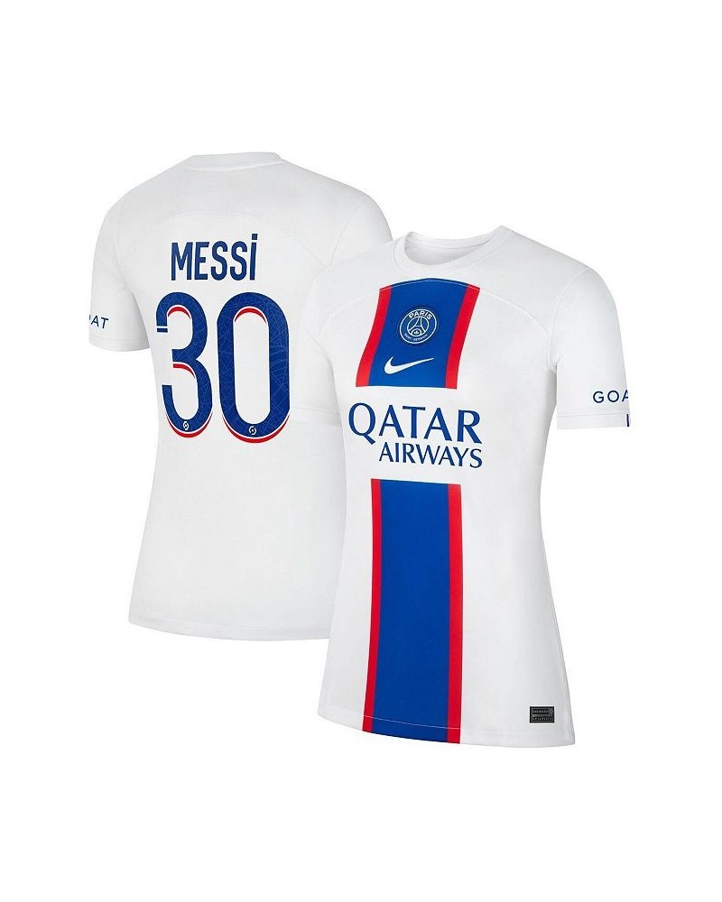 Women's Lionel Messi White Paris Saint-Germain 2022/23 Third Breathe Stadium Replica Player Jersey White $42.00 Jersey