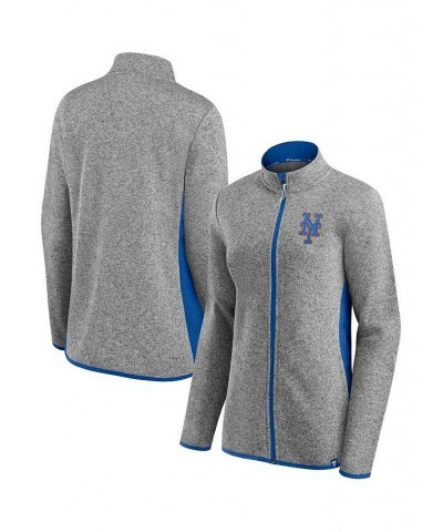 Women's Branded Heathered Charcoal New York Mets Primary Logo Fleece Full-Zip Jacket Heathered Charcoal $40.50 Jackets