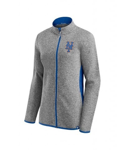 Women's Branded Heathered Charcoal New York Mets Primary Logo Fleece Full-Zip Jacket Heathered Charcoal $40.50 Jackets