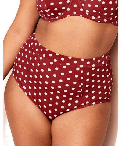 Vivien Women's Plus-Size Swimwear High-Waist Bikini Bottom Red $10.23 Swimsuits
