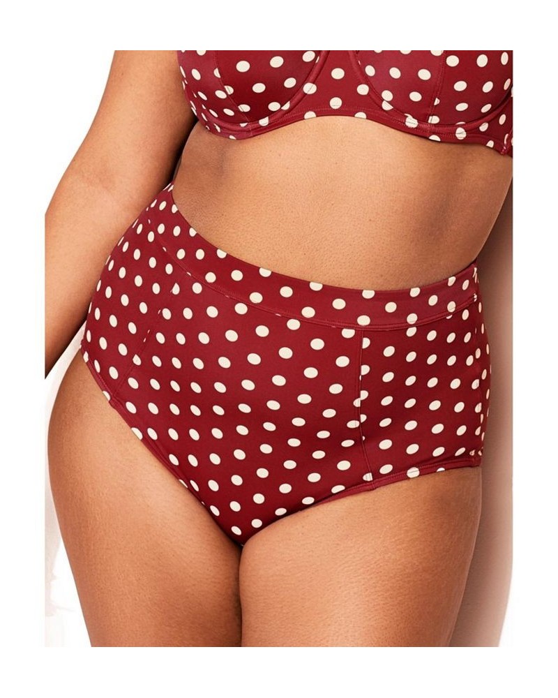 Vivien Women's Plus-Size Swimwear High-Waist Bikini Bottom Red $10.23 Swimsuits