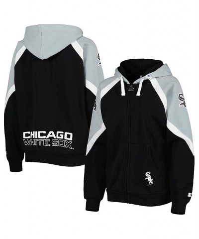 Women's Black Silver Chicago White Sox Hail Mary Full-Zip Hoodie Black, Silver $38.95 Sweatshirts