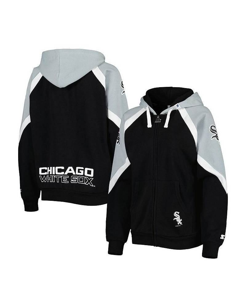 Women's Black Silver Chicago White Sox Hail Mary Full-Zip Hoodie Black, Silver $38.95 Sweatshirts