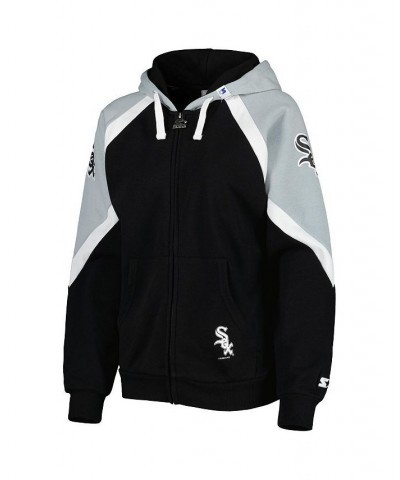 Women's Black Silver Chicago White Sox Hail Mary Full-Zip Hoodie Black, Silver $38.95 Sweatshirts