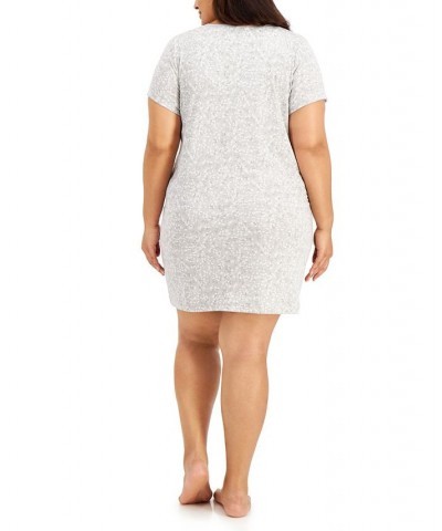 The Everyday Cotton Plus Size Sleep Shirt Gray $13.67 Sleepwear