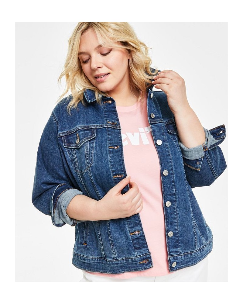 Plus Size Button-Down Original Denim Trucker Jacket Sweet Jane $43.20 Jackets