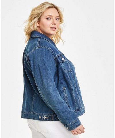 Plus Size Button-Down Original Denim Trucker Jacket Sweet Jane $43.20 Jackets