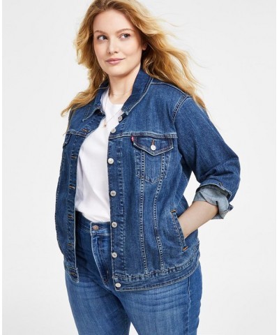 Plus Size Button-Down Original Denim Trucker Jacket Sweet Jane $43.20 Jackets