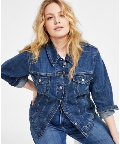 Plus Size Button-Down Original Denim Trucker Jacket Sweet Jane $43.20 Jackets