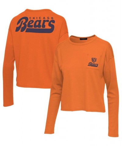 Women's Orange Chicago Bears Pocket Thermal Long Sleeve T-shirt Orange $30.79 Tops