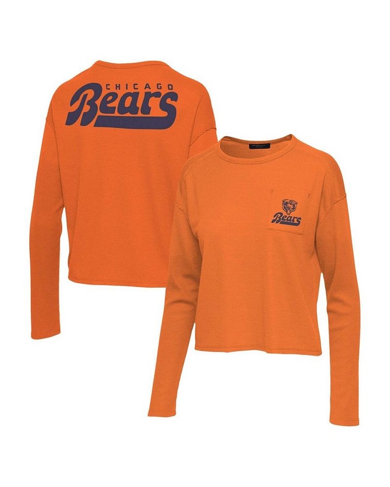 Women's Orange Chicago Bears Pocket Thermal Long Sleeve T-shirt Orange $30.79 Tops