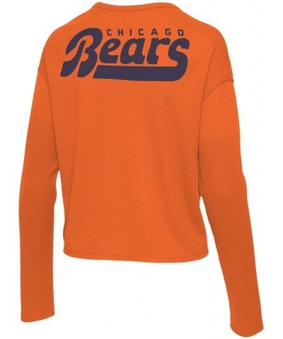 Women's Orange Chicago Bears Pocket Thermal Long Sleeve T-shirt Orange $30.79 Tops