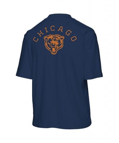 Women's Navy Chicago Bears Half-Sleeve Mock Neck T-shirt Navy $20.24 Tops