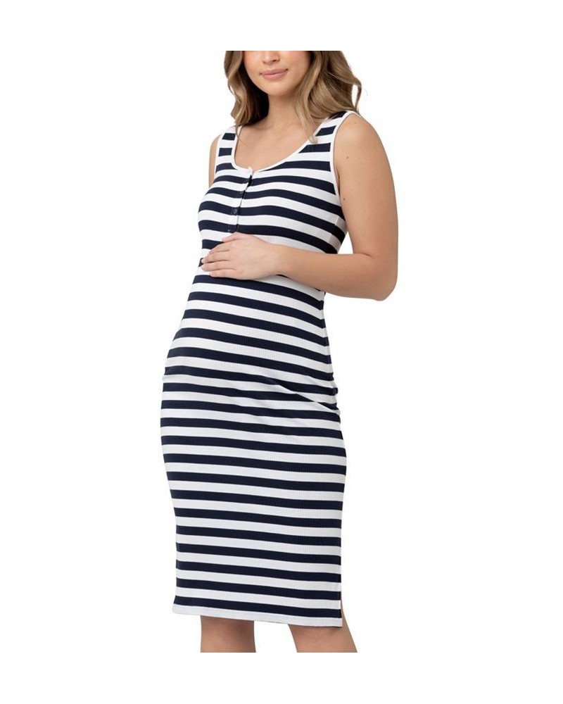 Lee Button Down Stripe Rib Dress Navy/White Navy / White $39.15 Dresses