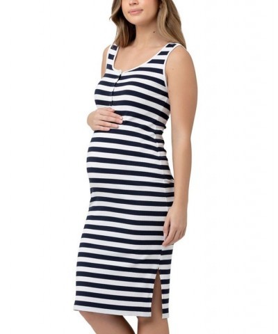 Lee Button Down Stripe Rib Dress Navy/White Navy / White $39.15 Dresses