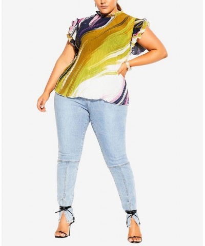 Trendy Plus Size Colour Wave Top Color Wave $41.08 Tops