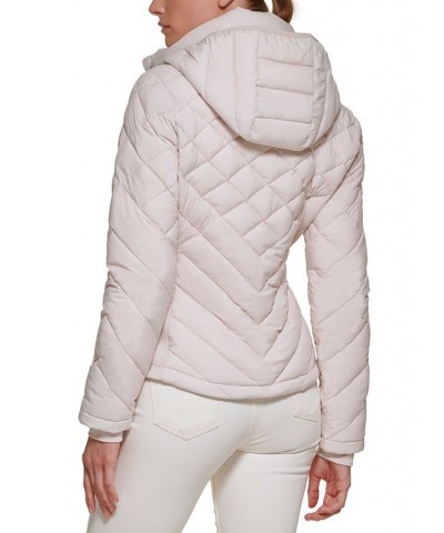 Women's Hooded Packable Puffer Coat Tan/Beige $67.20 Coats