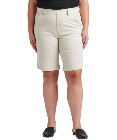 Plus Size Maddie Mid Rise Bermuda Pull-On Shorts Tan/Beige $23.10 Shorts