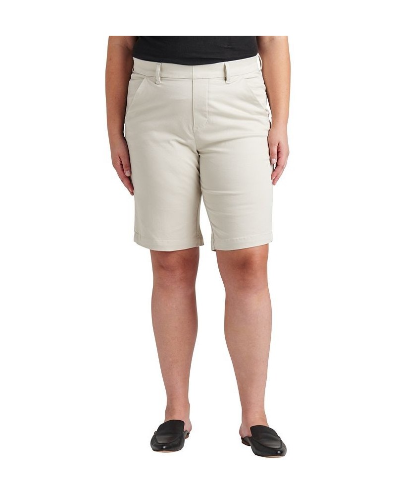 Plus Size Maddie Mid Rise Bermuda Pull-On Shorts Tan/Beige $23.10 Shorts