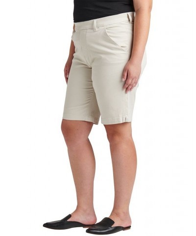 Plus Size Maddie Mid Rise Bermuda Pull-On Shorts Tan/Beige $23.10 Shorts