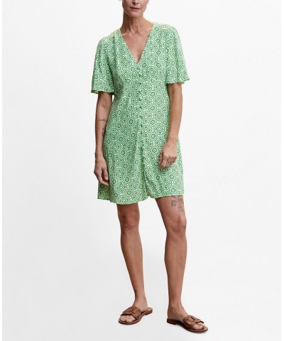 Women's Flowy Printed Dress Green $31.19 Dresses