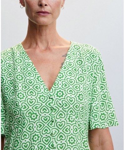 Women's Flowy Printed Dress Green $31.19 Dresses