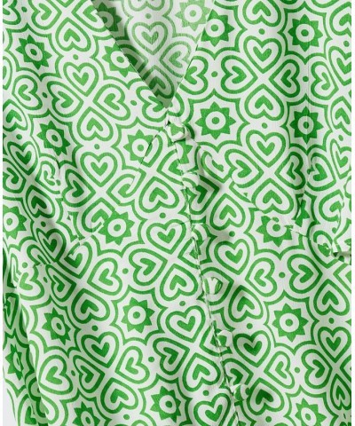 Women's Flowy Printed Dress Green $31.19 Dresses