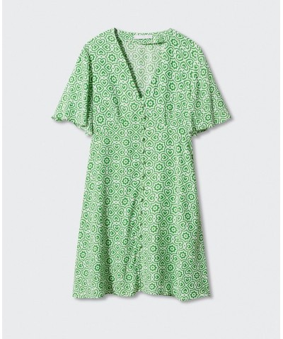 Women's Flowy Printed Dress Green $31.19 Dresses