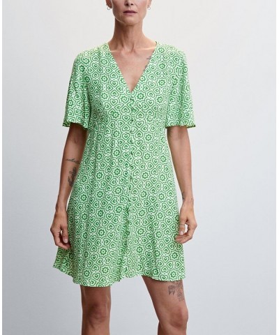 Women's Flowy Printed Dress Green $31.19 Dresses