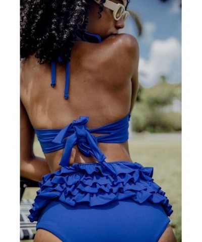 Ruby women's ruffle bikini bra Blue $44.48 Swimsuits