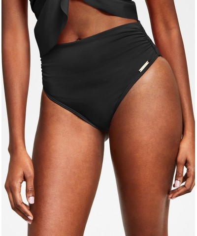 Women's Wrap Bikini Top & High-Waist Bottoms Black $41.36 Swimsuits