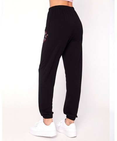 Karma Graphic Viscose Blend Sweatpants for Women Black $40.56 Pants