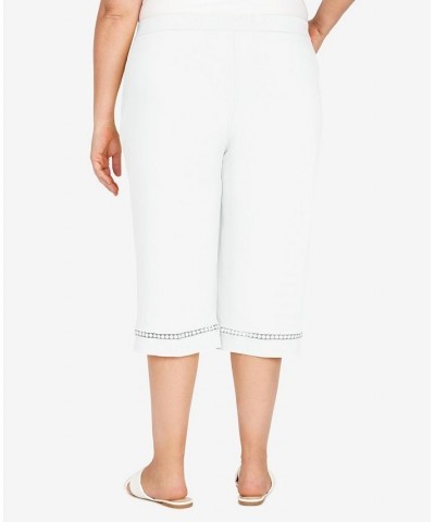 Plus Size Summer In The City Lace Allure Clamdigger Pants White $25.40 Pants