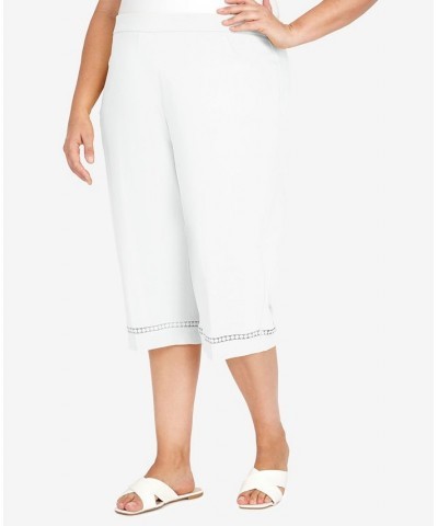 Plus Size Summer In The City Lace Allure Clamdigger Pants White $25.40 Pants