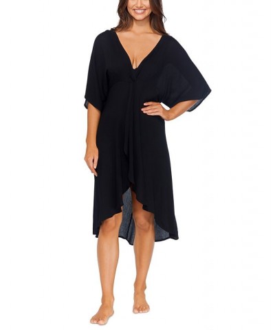 Juniors' Paradise High-Low Dress Cover-Up Black $34.68 Swimsuits