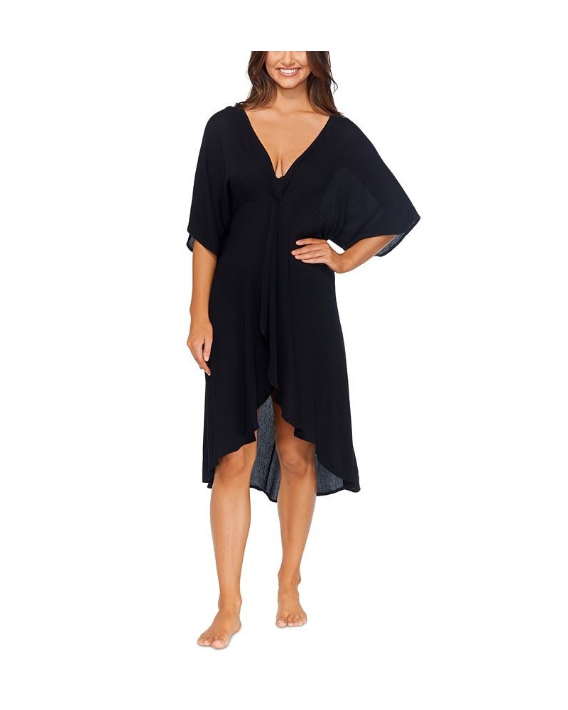 Juniors' Paradise High-Low Dress Cover-Up Black $34.68 Swimsuits