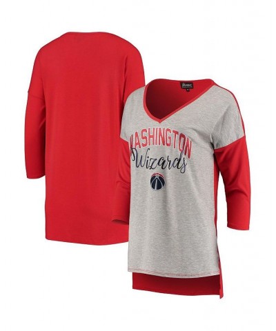 Women's Heathered Gray Washington Wizards Meet Your Match Tri-Blend V-Neck T-shirt Heathered Gray $18.04 Tops