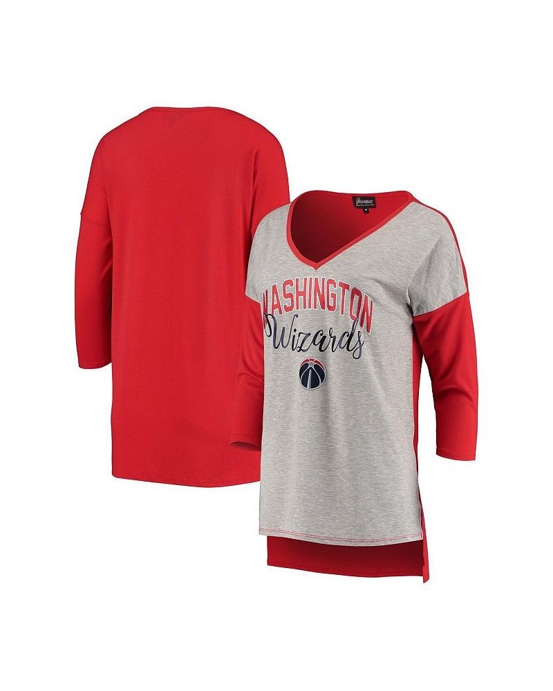 Women's Heathered Gray Washington Wizards Meet Your Match Tri-Blend V-Neck T-shirt Heathered Gray $18.04 Tops