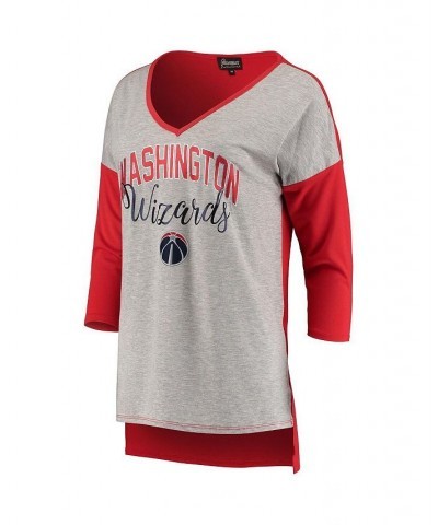 Women's Heathered Gray Washington Wizards Meet Your Match Tri-Blend V-Neck T-shirt Heathered Gray $18.04 Tops