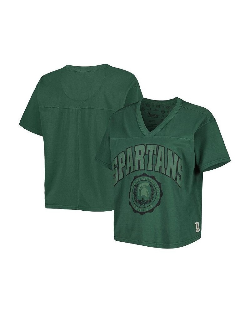 Women's Green Michigan State Spartans Sycamore Edith Waist-Length V-Neck T-shirt Green $21.50 Tops